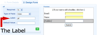 Setting a new hidden filed to store the affiliate ID